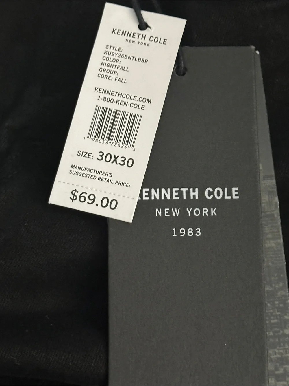 Kenneth Cole Men’s Black Slim Straight Jeans